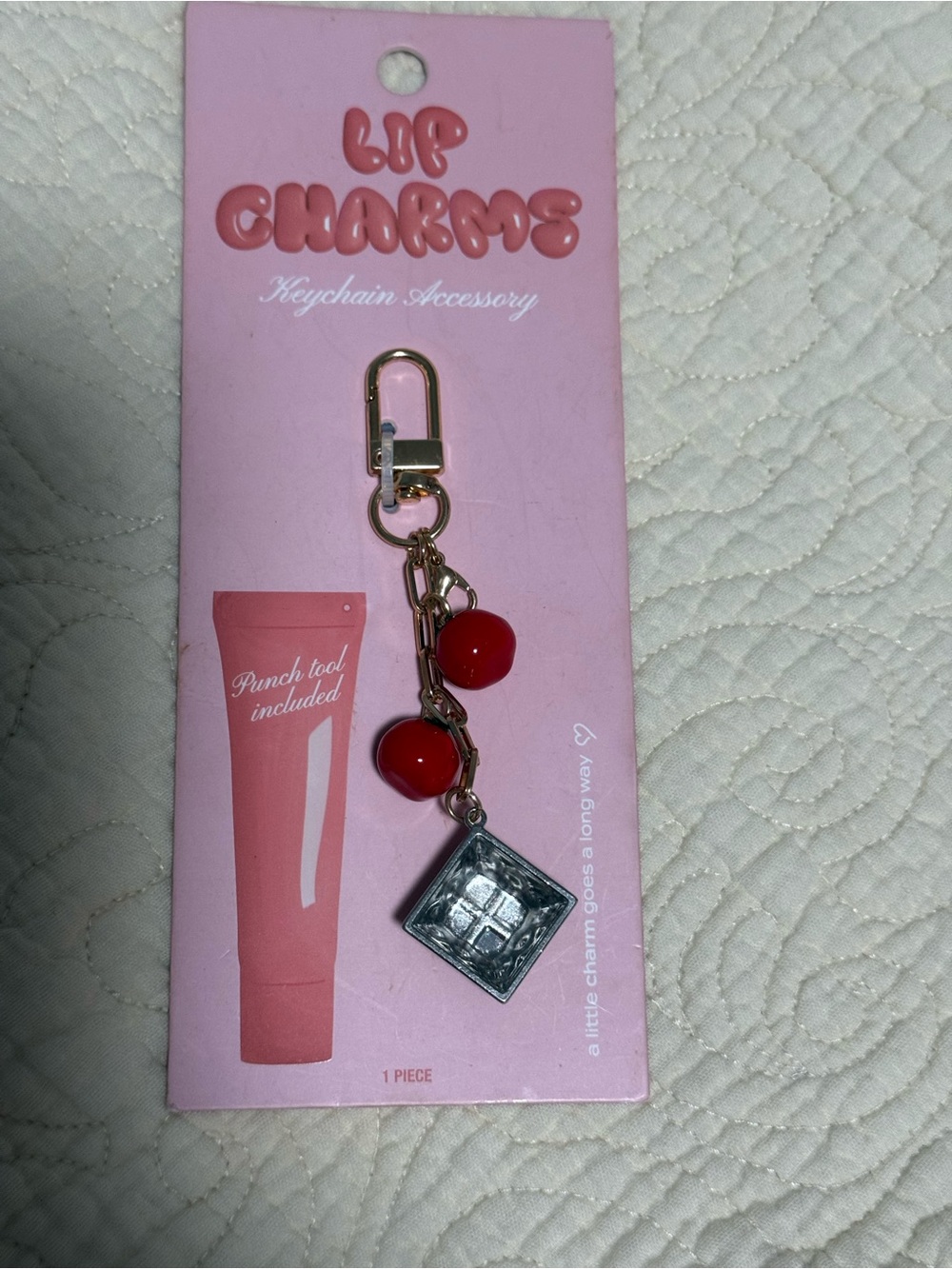 Lip Charms Red Bead Keychain Charm that holds lipgloss!